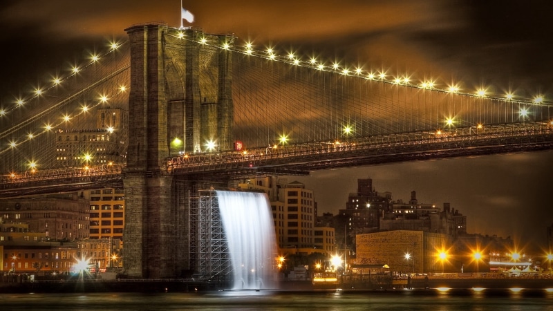 bridge - Man Made Structure, lower Manhattan, uSA, illuminated, city, building Exterior, travel Destinations, hdr, brooklyn Bridge, international Landmark