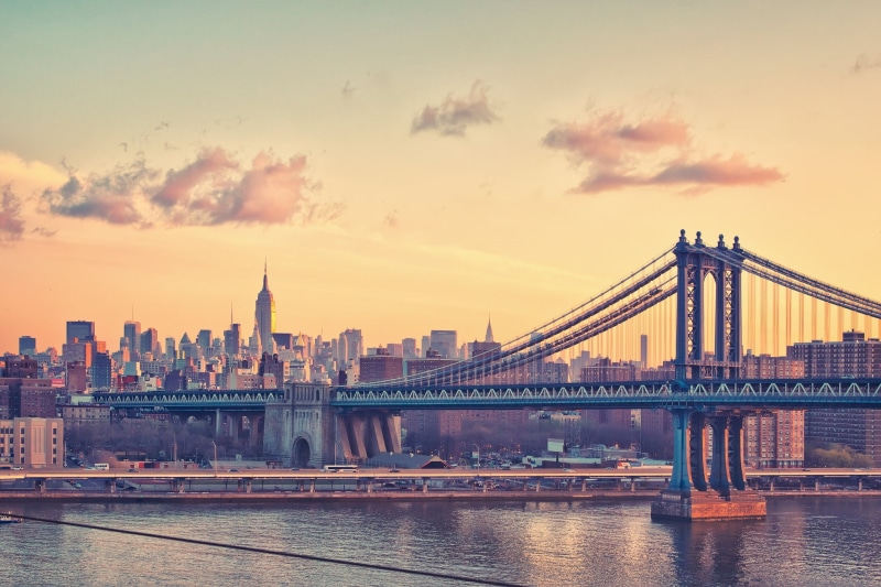illuminated, brooklyn Bridge, tower, bay, cloud - sky, building Exterior, panoramic, sky, transportation, the Americas, building, bridge, built Structure