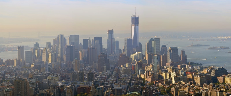 skyline, nature, tall - high, New York City, travel destinations, tower, urban skyline, landscape, pollution, building exterior, sky, outdoors, modern