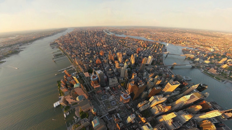 travel, 1080P, memorial, street, aerial View, dusk, shadow, cityscape, high Angle View, flying, Manhattan, water, travel destinations, town, high, construction site