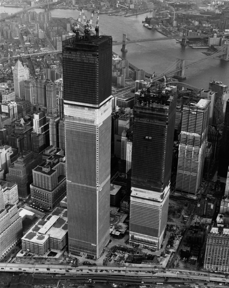 cranes (machine), bridge, cityscape, 720P, skyscraper, Twin Towers, Manhattan, architecture, building, portrait display, street, World Trade Center, river