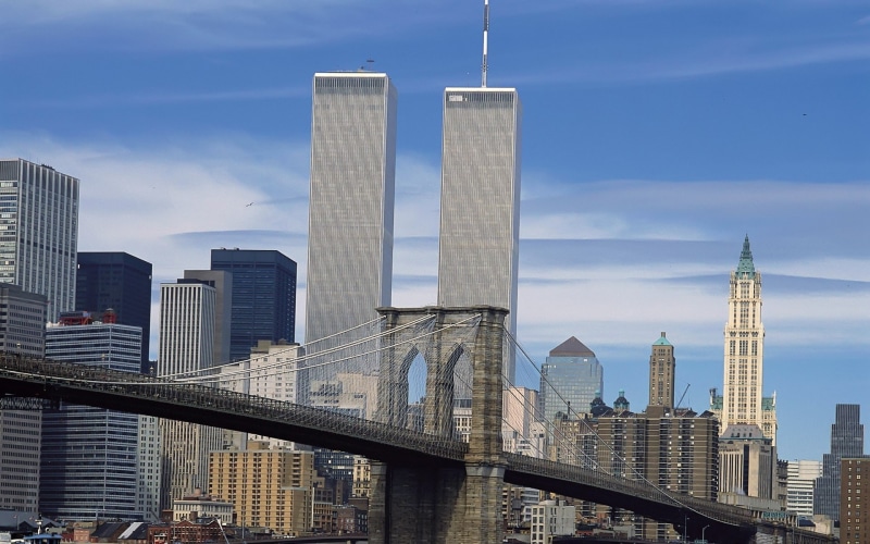 art, york, brooklyn, center, suspension, architecture, trade, World Trade Center, New York City, bridge, cityscapes, skyscrapers, 1080P, bridges, city
