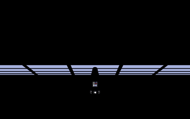 black background, railing, illuminated, low angle view, pattern, Star Wars, darth, architecture, indoors, built structure, dark, photo, electricity, lighting equipment