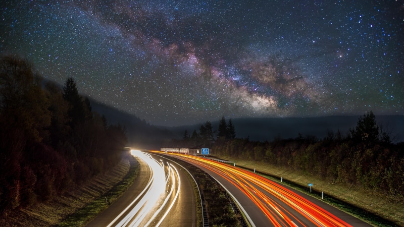 beauty in nature, nature, light trails, milky way, galaxy, 4K, astro photography, phenomenon, astronomy, space, infrastructure, transportation, darkness