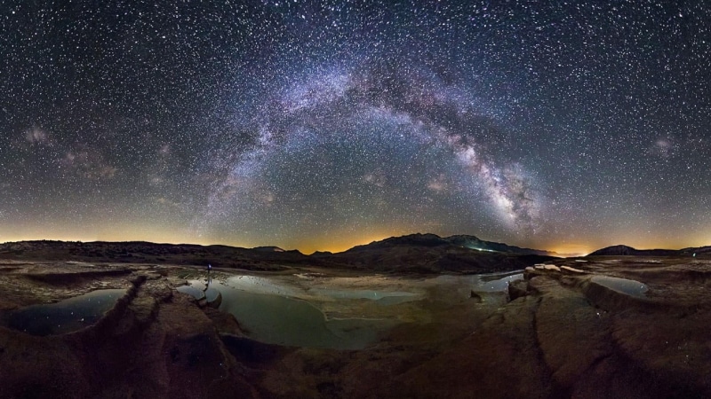 sky, nature, terrace, night sky, science, star - space, mountain, iran, milky way, night, no people, hot spring, idyllic, scenics - nature, environment