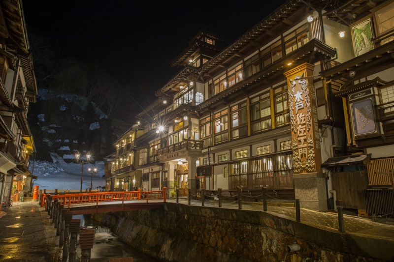 showa, bridge, landscape, building exterior, bridge - man made structure, water, winter, low angle view, architecture, street, outdoors, vacation, photo