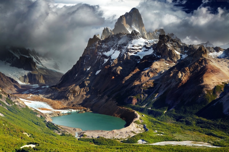 Patagonia, mountains, 4K, lake, 4k, 5k, Argentina