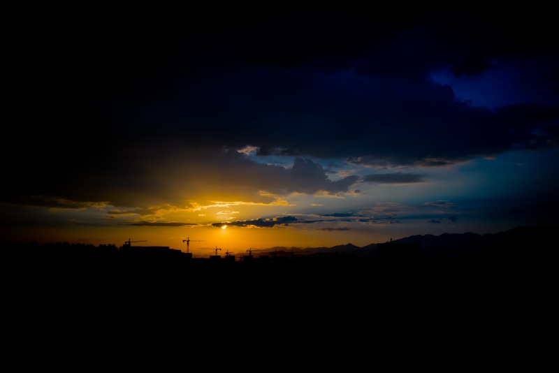 cloud - sky, landscape, cloud, no people, silhouette, sunset, dark, copy space, night, sunrise, environment, sky, orange color, outdoors, photography, beauty in nature