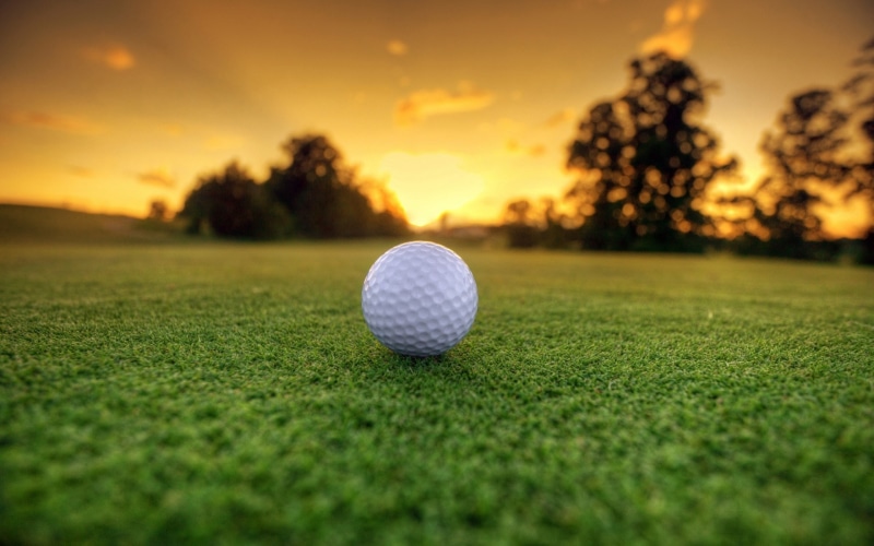 golf ball, grass, sunset, golf widescreen hd, green color, close-up, hole, nature, plant, 1080P, activity, surface level, no people, golf course, putting green
