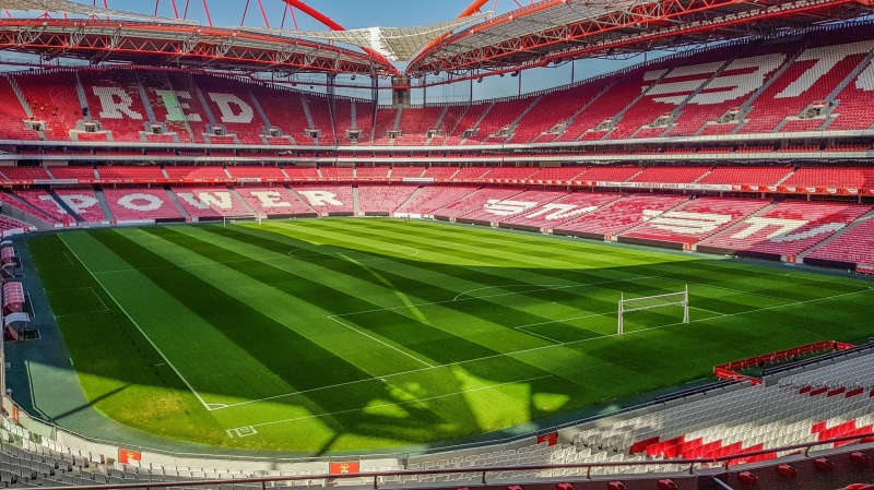 built structure, match - sport, stadium, benfica lisbon, travel destinations, 1080P, plant, playing field, day, architecture, soccer field, green color