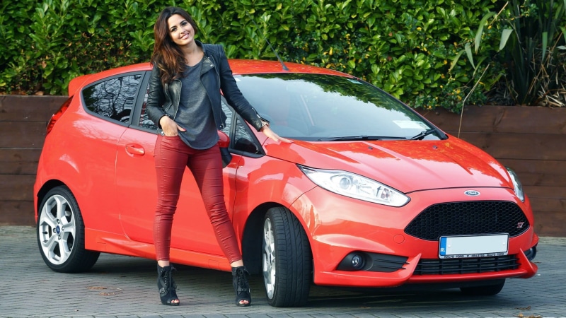 transportation, young adult, young women, Ford, luxury, car, adult, beautiful woman, women, motor vehicle, portrait, red cars, women with cars, mode of transportation