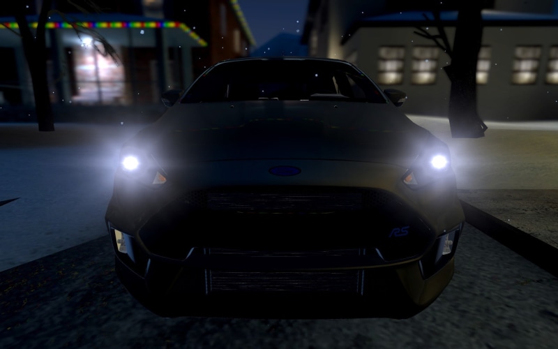 motor vehicle, built structure, transportation, tail light, night, 1080P, street, Garrys Mod, no people, mode of transportation, snow, lighting equipment