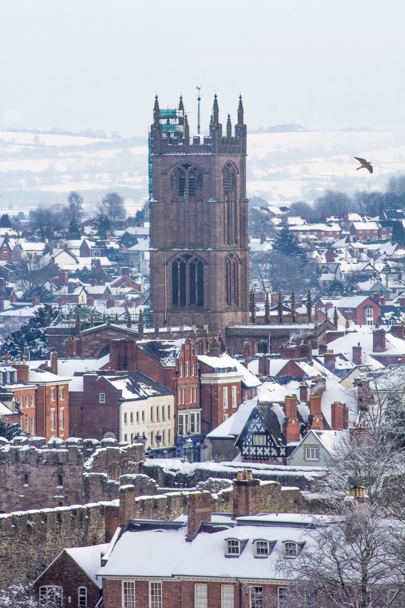 winter, day, travel destinations, outdoors, spirituality, snow, nature, 5K, brown, architecture, sky, city, no people, houses, building, cold temperature