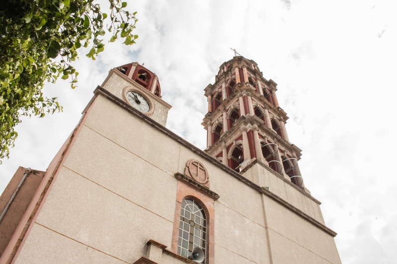 place of worship, tree, tower, sky, building exterior, facade, belief, cloud - sky, photograph, Christ, wall, cathedral, nature, low angle shot, church