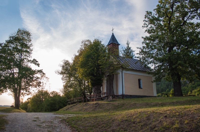 podskalie, slovakia, chruch, day, morning, cloud - sky, path, grass, built structure, no people, sky, clouds, belief, architecture, religion, building exterior