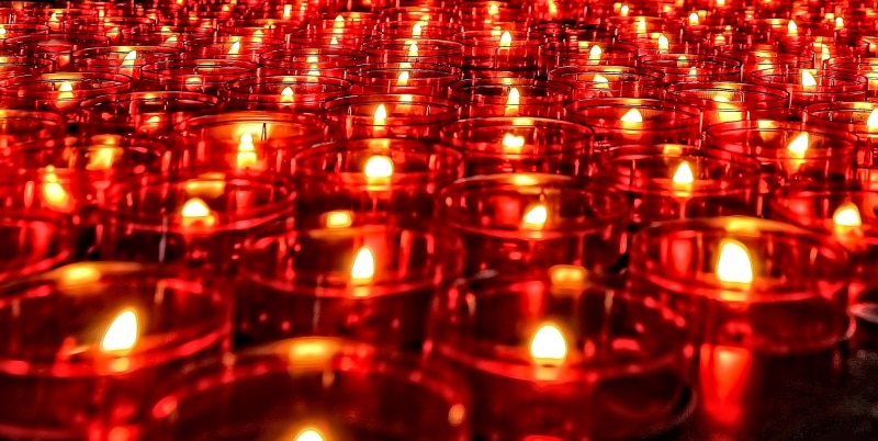candle, large group of objects, light, backgrounds, religion, electric lamp, fire, burning, patterns, indoors, red, no people, fire - natural phenomenon