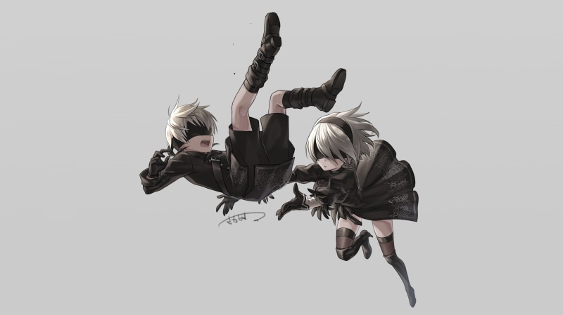 human arm, 1080P, arms raised, cut out, women, vitality, lifestyles, jumping, motion, NieR, men, togetherness, two people, mid-air, studio shot, casual clothing
