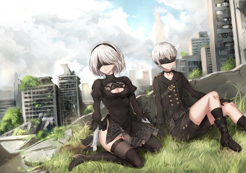 9S (Nier: Automata), Nier: Automata, 1080P, 2B (Nier: Automata)