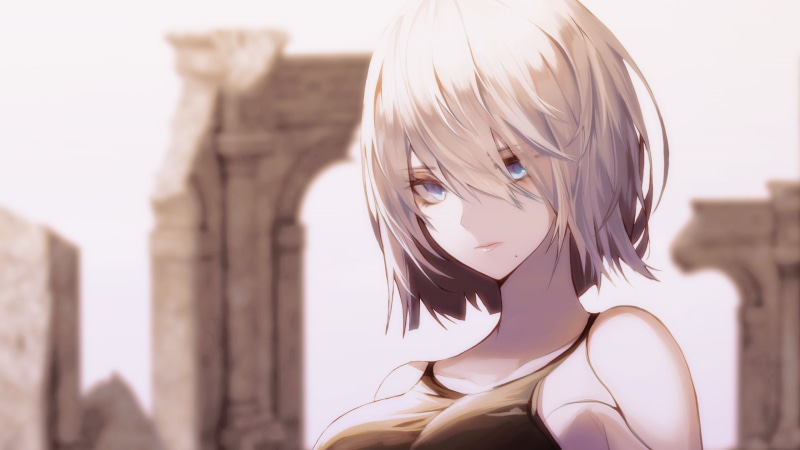 anime, Nier: Automata, A2 (Nier: Automata), blue eyes, blonde, anime girls, 2K