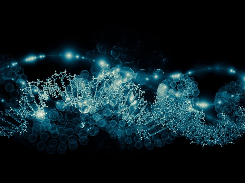 DNA Structure, Artistic, 1080P, Blue