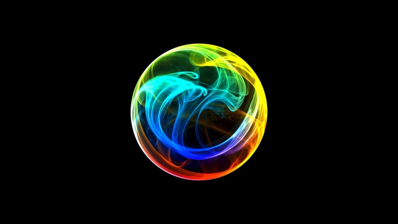 indoors, single object, circle, close-up, black background, glowing, 1080P, studio shot, light, shape, long exposure, multi colored, abstract, motion