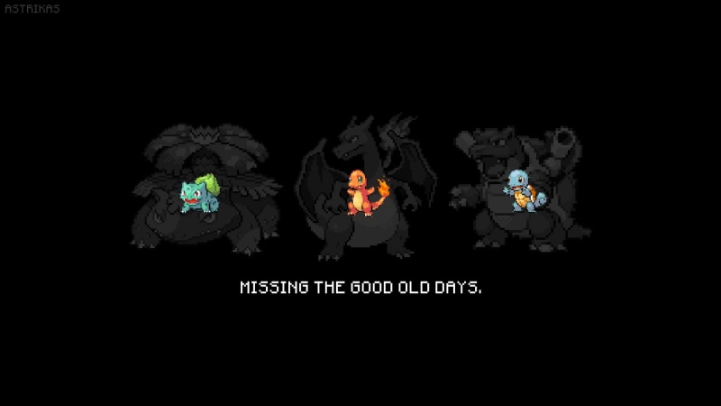black background, Charmander, pokemon third generation, fan art, Charizard, Squirtle, Pokemon First Generation, Blastoise, Pokémon, pixel art, retro games