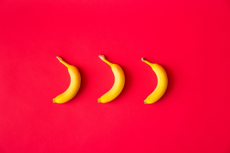 still life, copy space, ripe, red background, 4K, foodie, yellow, food and drink, food, triple, freshness, flat, snack, no people, indoors, vitamins, three objects