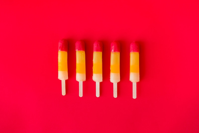 pink color, multi colored, colored background, yellow, colorful, 4K, fun, choice, food, ice lollies, studio shot, still life, colors, order, kids, lollies