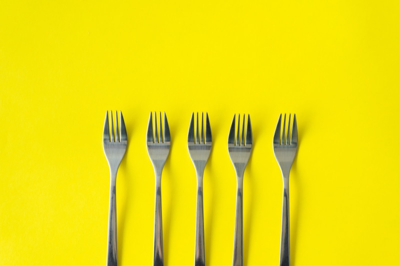 dinner, silver, vibrant color, drink, kitchen utensil, cupboard, room for text, sparse, 4K, hungry, indoors, top, alloy, colored background, crockery