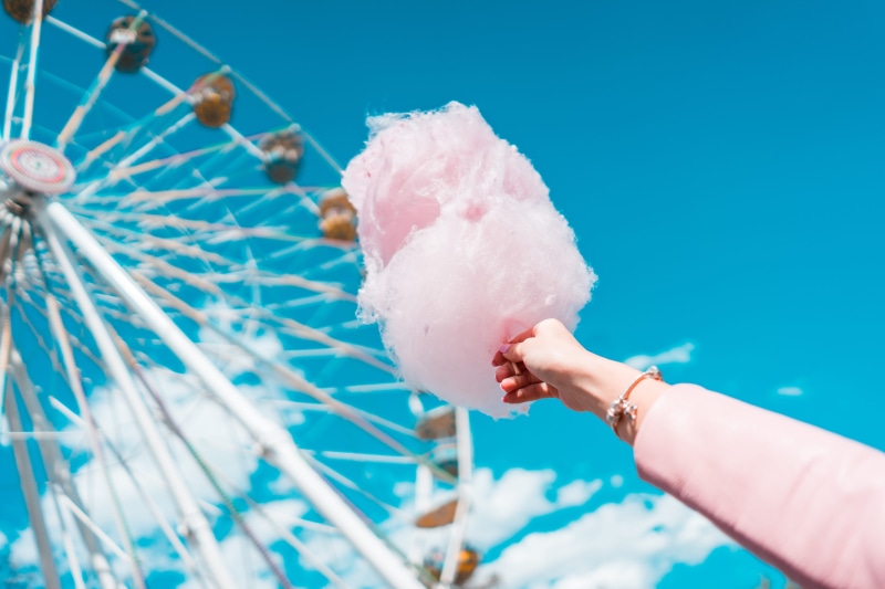 focus on foreground, amusement park, nature, foodie, girl, cotton, 4K, yummy, arts culture and entertainment, sugar, pink color, St. Matthews Fair, top
