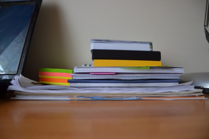 document, education, papers, paper, school, paperwork, report, computer, technology, desktop, 4K, table, supplies, books, large group of objects, publication