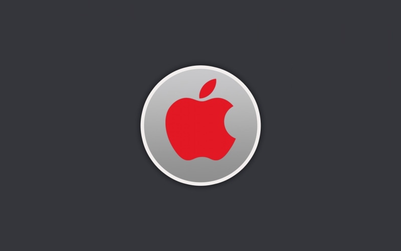 technology, red, tech, apple, apple logo, 1080P, logo