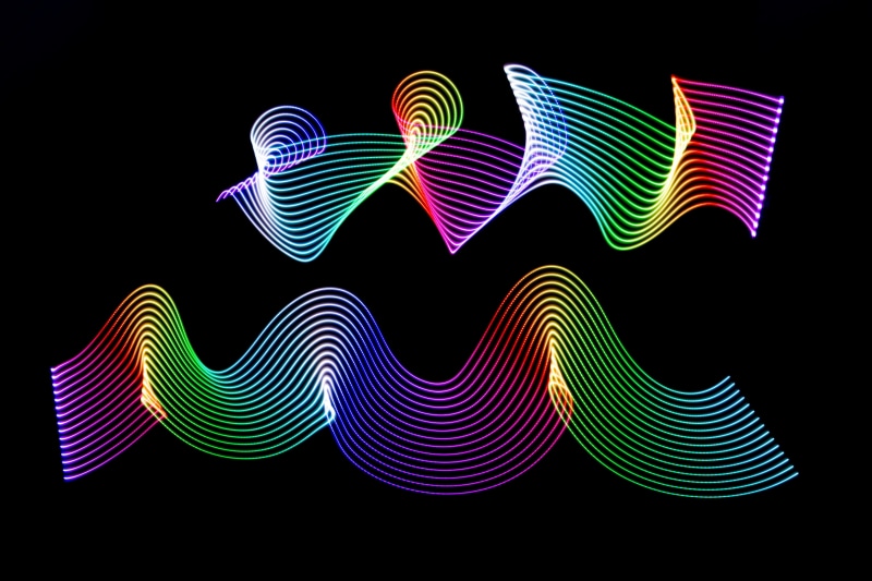 choice, background, motion, neon, group of objects, complexity, striped, glowing, shape, no people, long exposure, black background, rgb, pattern, 4K