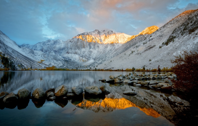 mountain, reflections, mountain Range, snow, beauty In Nature, glorious, water, 4K, Sierra Nevada, dusting, peaks, convict lake, near, high sierra, autumn