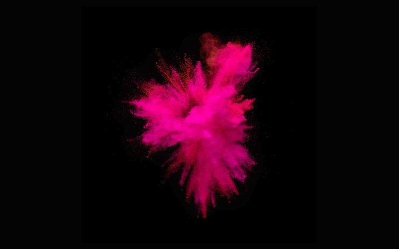 black background, motion, impact, apple, background, splashing, talcum powder, pop, creativity, pink color, no people, macbook, nature, exploding, holi