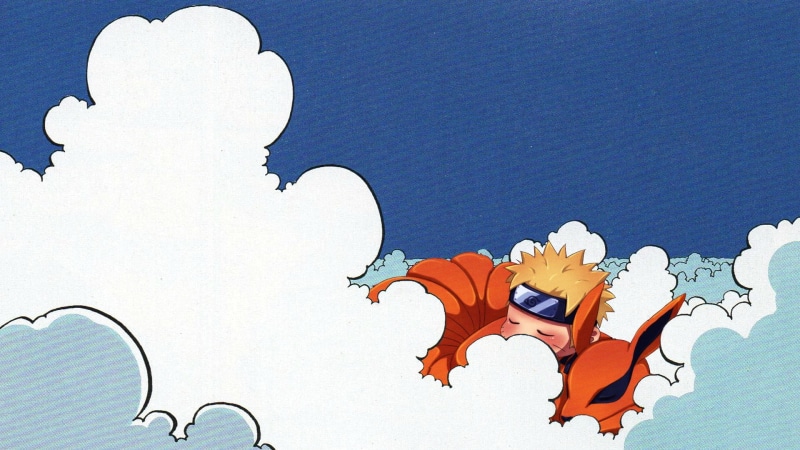 low angle view, no people, mammal, minimalism, male likeness, clouds, blue eyes, children, day, fox, human representation, craft, Uzumaki Naruto, blue