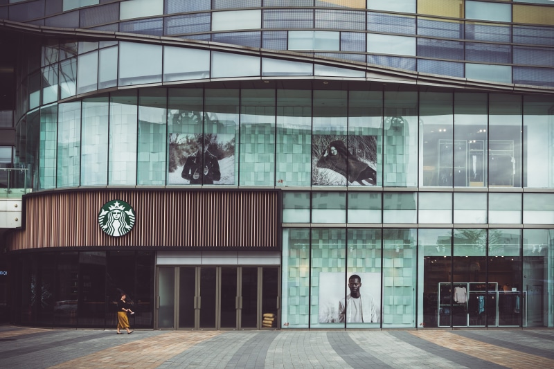 architectural, building exterior, real people, street view, outdoors, day, digital composite, 5K, city street, people, walking, built structure, glass - material