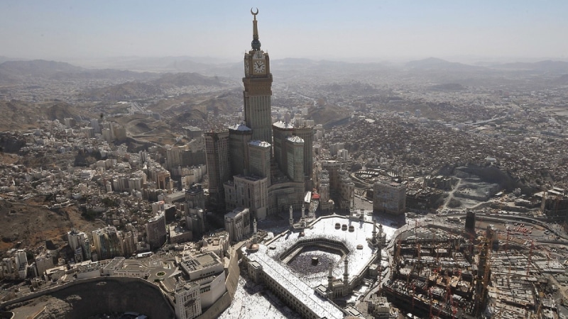 city, Mecca Clock Tower, crowded, belief, spire, cityscape, travel, tall - high, tower, the past, Man Made, tourism, outdoors, 1080P, travel destinations