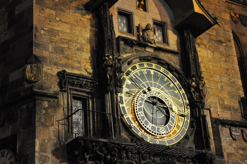 town, clock face, city, european, outdoors, czech, travel, history, astrological, historical, no people, day, the past, clock, famous, concrete, symbol