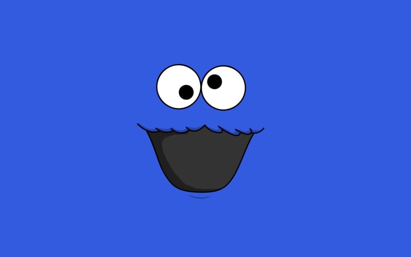 face, minimalism, clipart, blue, copy space, anthropomorphic, colored background, Cookie Monster, fun, humor, sesame, 720P, human representation, creativity