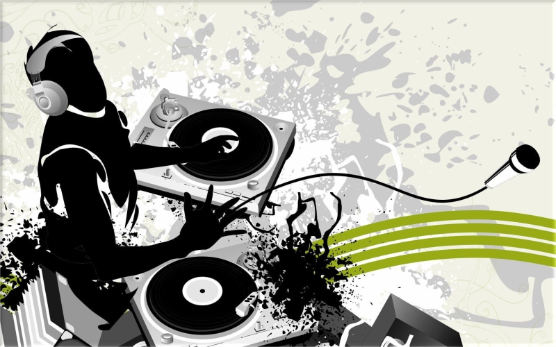 selective coloring, DJ, music, pattern, arts culture and entertainment, no people, clipart, silhouette, retro styled, indoors, creativity, turntable, audio equipment