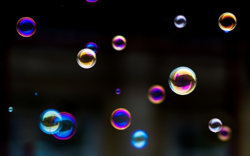 bubble, soap sud, nature, vulnerability, transparent, bubble wand, no people, focus on foreground, rainbow, 720P, geometric shape, multi colored, shiny