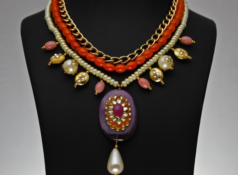 expense, glamour, exotic, gold, white, elegance, indian, earring, traditional, beaded, midsection, adult, red, pearl jewelry, personal Accessory, close-up