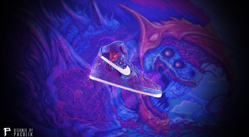 mystery, adult, human limb, blue, representation, close-up, force, top, body part, hyperbeast, Aero, high, air, 2K, sneaker, human body part, orange, one person