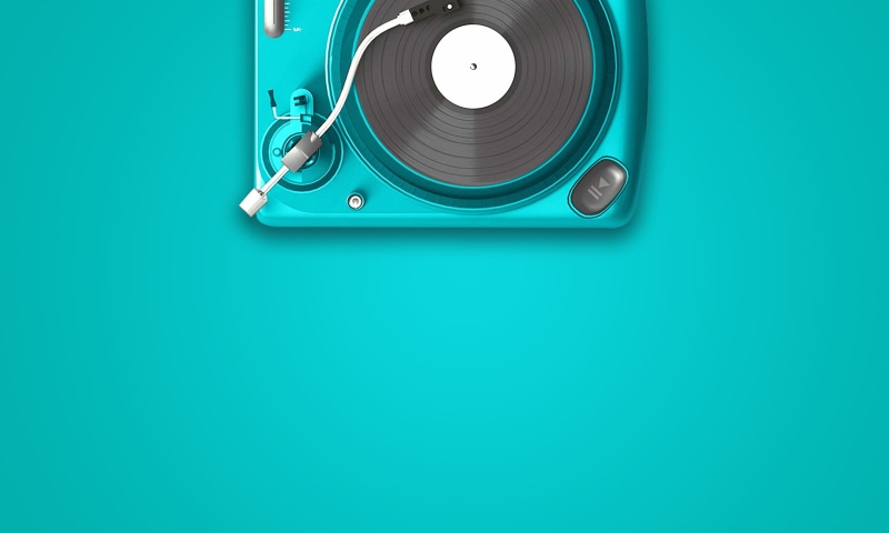 equipment, high angle view, blue, player, antique, technology, directly above, arts culture and entertainment, musical background, black, indoors, green color
