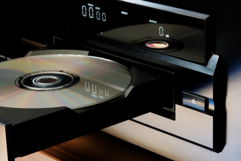 text, audio, hifi, video, retro styled, black color, player, button, equipment, record, indoors, electrical equipment, ejection, disc, stereo, tray, compact disc
