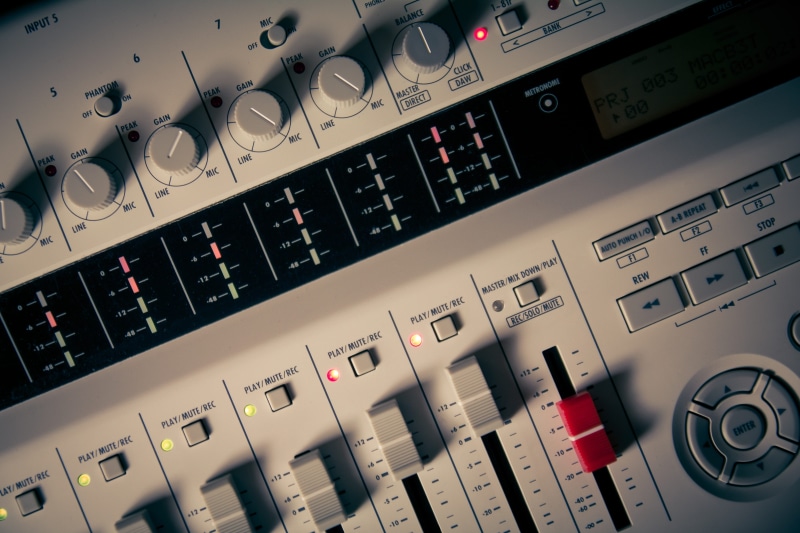 electronics industry, music system, recording studio, close-up, audio equipment, control panel, music, mixer, 5K, industry, arts culture and entertainment