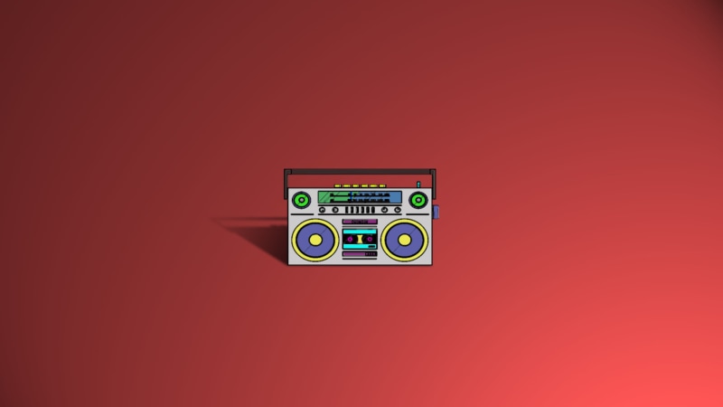 red, wall - building feature, orange color, indoors, cut out, copy space, close-up, communication, technology, pattern, colorful, no people, boombox, creativity