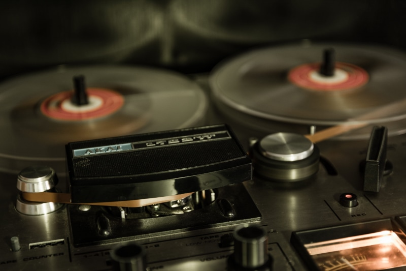 gramophone, no people, tape machine, technology, selective focus, nightlife, tape recorder, high angle view, sound recording equipment, equipment, record