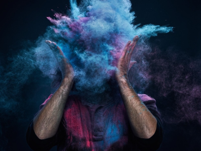 men, 480P, colorful, smoke, dust